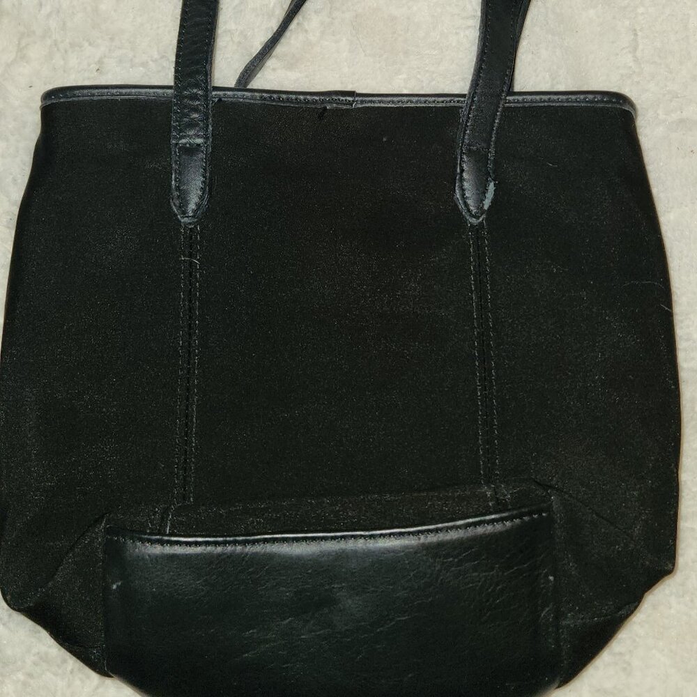 Coach Black Vintage Microfiber Leather Trim Shoulder Bag Purse
